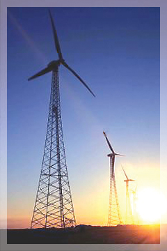 Wind turbines produce clean and renewable energy